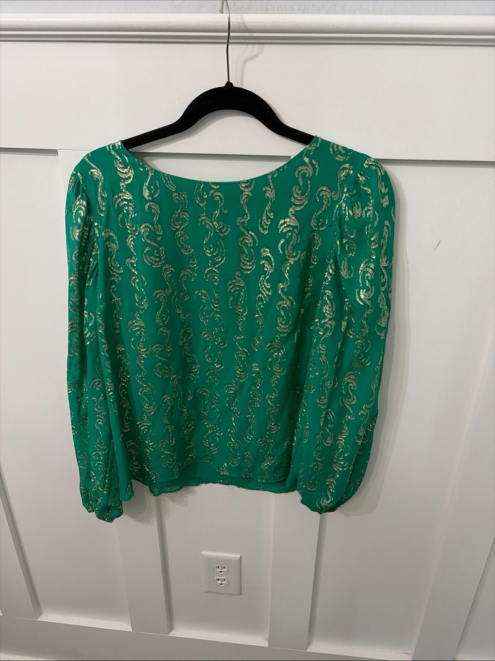 Women's Lilly Pulitzer Miriam Green Metallic Print Blouse